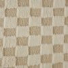 Tissu fausse fourrure bouclettes damiers - beige