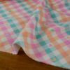 Tissu flanelle coton coeurs et carreaux - rose x 10 cm