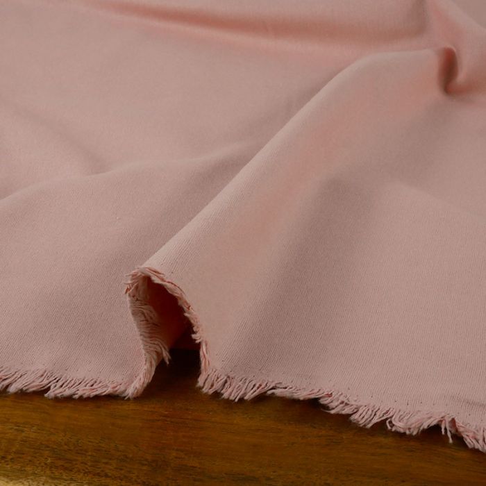 Tissu flanelle coton uni - vieux rose x 10 cm