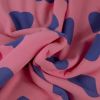 Tissu molleton sweat coeurs bleus - rose x 10 cm