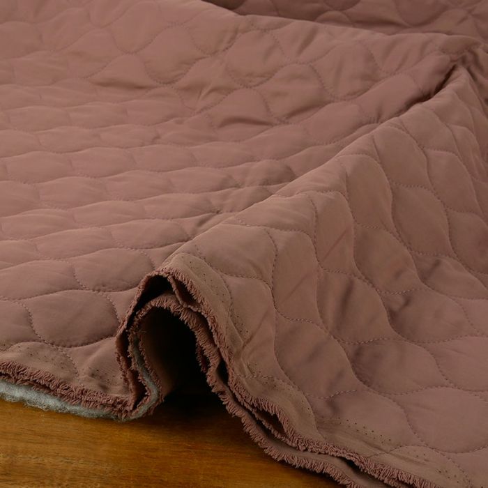 Tissu matelassé doudoune uni - vieux rose x 10 cm