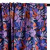 Tissu jersey fin fleurs violettes - bleu marine x 10 cm