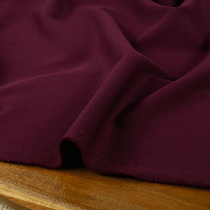 Tissu gabardine légère stretch uni - bordeaux x 10 cm