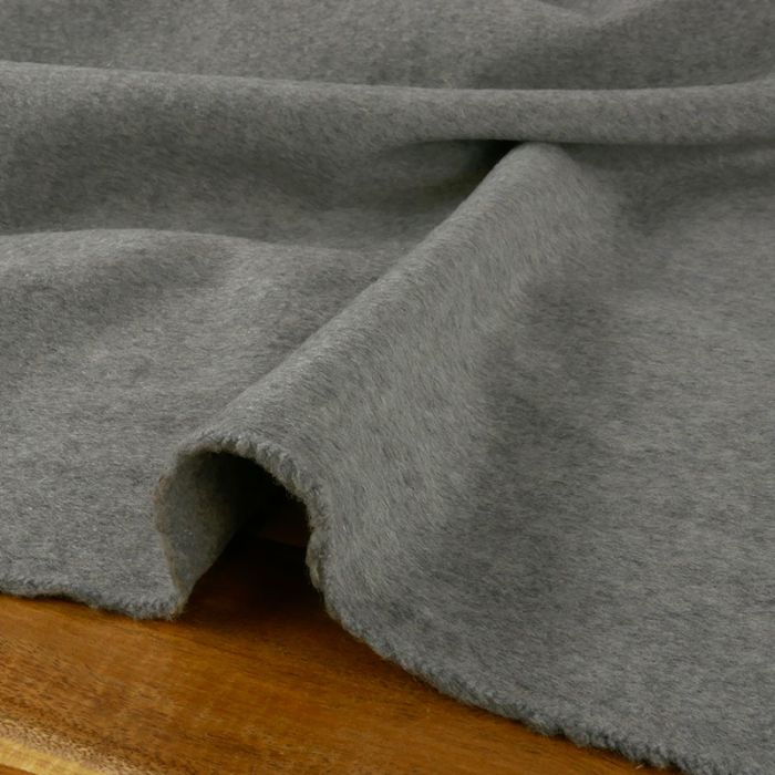 Tissu drap de laine haute couture - gris clair x 10 cm