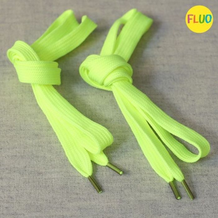 Paire de lacets plats fluo - 110 cm