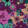 Tissu jersey fin Blomster violet - Nerida Hansen x 10 cm