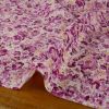 Tissu viscose fleurs aquarelle - violet x 10 cm