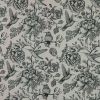 Tissu viscose rosiers blanc - noir x 10 cm