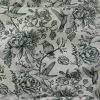 Tissu viscose rosiers blanc - noir x 10 cm