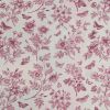 Tissu viscose gravure fleurs et papillons - bordeaux x 10 cm