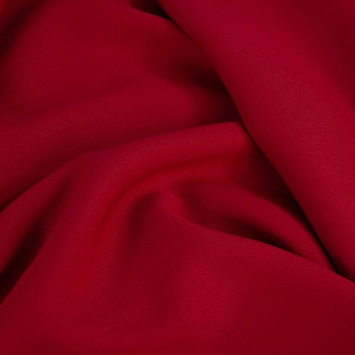 Tissu sergé de viscose uni - rouge x 10 cm