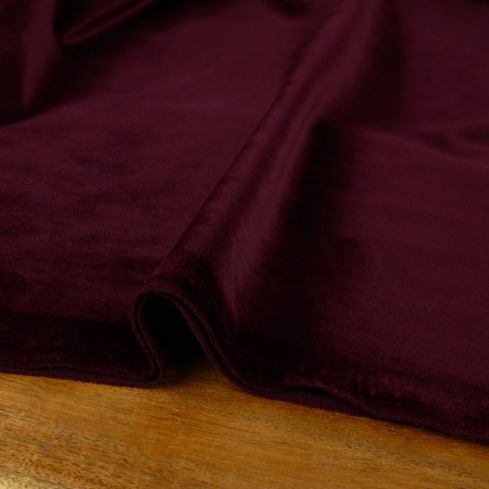 Tissu velours ras haute couture - bordeaux x 10 cm