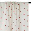 Tissu popeline coton motifs fraises - blanc x 10cm