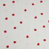 Tissu popeline coton motifs fraises - blanc x 10cm