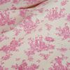 Tissu demi-natté toile de Jouy - rose x 10 cm