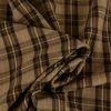 Tissu flanelle coton tartan haute couture - camel x 10 cm