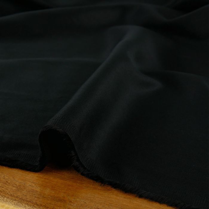 Tissu twill lyocell Tencel - noir x 10 cm