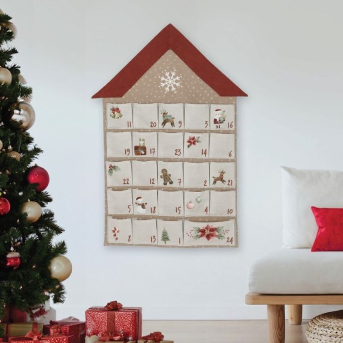 Tissu coton Calendrier de l'avent Noël à coudre