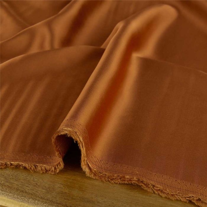 Tissu satin viscose uni - terracotta x 10 cm