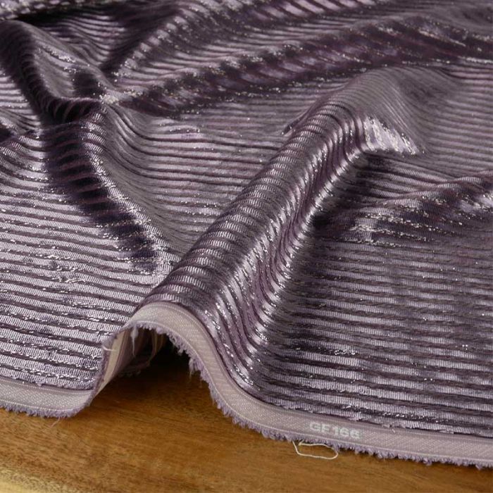 Tissu velours ras lurex haute couture - lilas x 10 cm