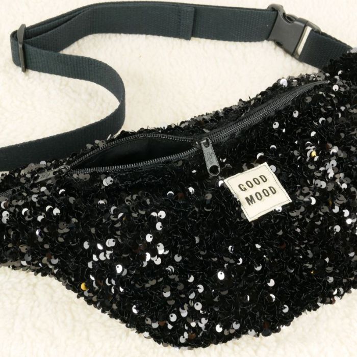 Sac Banane La Ravissante sequins - noir