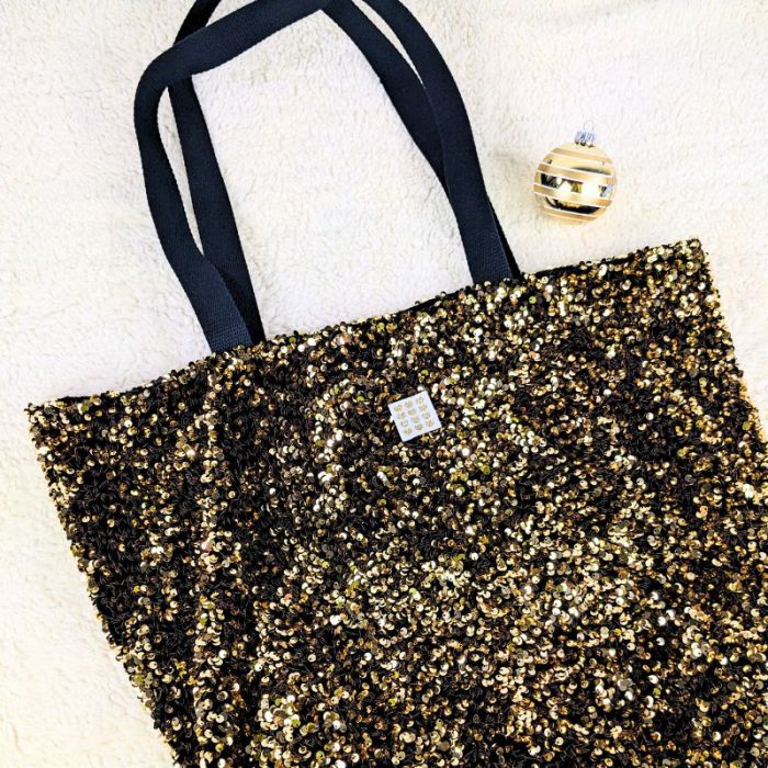 Kit couture sac ToteBag sequins - Doré