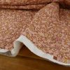 Tissu matelassé réversible fleurs indiennes - vieux rose x 10 cm