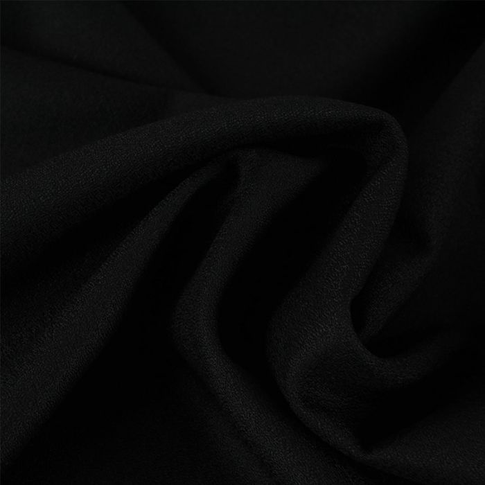 Tissu Crêpe de laine haute couture - noir x 10 cm