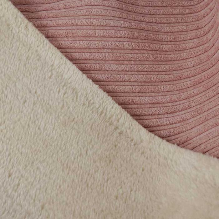 Tissu velours côtelé fausse fourrure - vieux rose x 10 cm