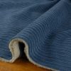 Tissu velours côtelé fausse fourrure - bleu denim x 10 cm