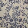 Tissu demi-natté toile de jouy fleurs - beige x 10 cm