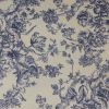 Tissu demi-natté toile de jouy fleurs - beige x 10 cm