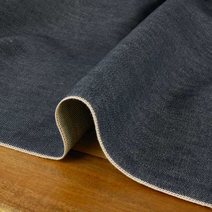 Tissu denim Selvedge haute couture - bleu marine x 10 cm