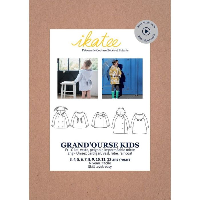 Grand'Ourse Kids - Patron Gilet / veste / peignoir - Ikatee