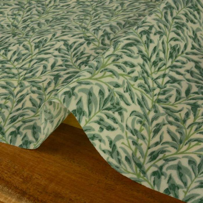 Tissu toile cirée feuillage Olivia Vert - Au Maison x 10 cm