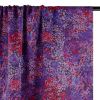 Tissu voile coton fleurs cosmos - violet x 10 cm