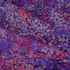 Tissu voile coton fleurs cosmos - violet x 10 cm