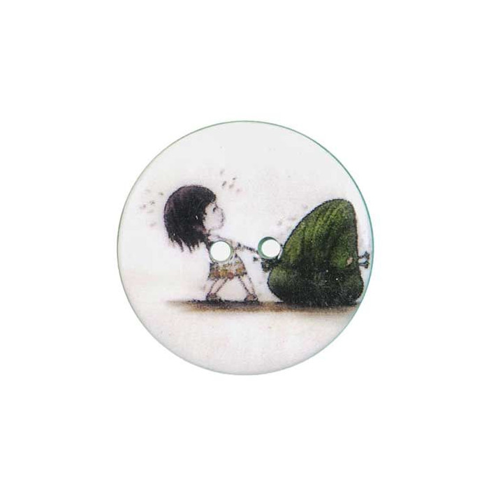 Bouton nacre 2 trous enfant - 15 mm