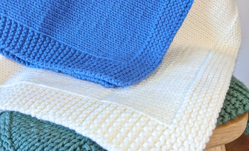 Needle It® Kit de tricot pour couverture de bébé 100% coton - Kit complet  pour